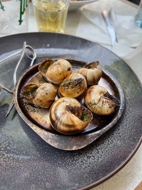 A plate of escargots at lunch